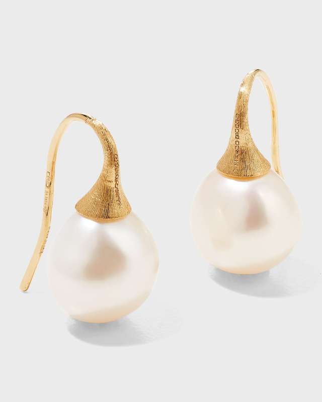 Africa 18k Pearl Drop Earrings